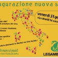Venerdì 31 gennaio Legambiente Varese inaugura la nuova sede di via Rainoldi 14, con aperitivo a Km 0 e musica. 