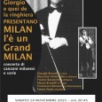 Sabato 14 novembre alle ore 20.45 presso lo Spazio Folk (ex istituto Virgo Potens) in via Moro 3, Angera (VA), si terrà un Concerto benefico di Giorgio e Quei de la Ringhiera - Milan l'è un Grand Milan.